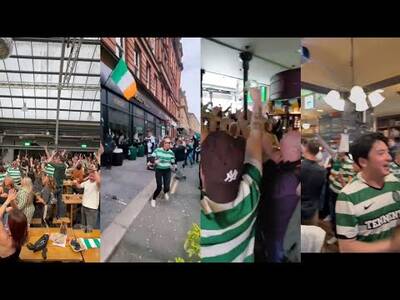 Celtic Fans BRILLIANT REACTION In Pubs To Winning The Leagues Against Hearts