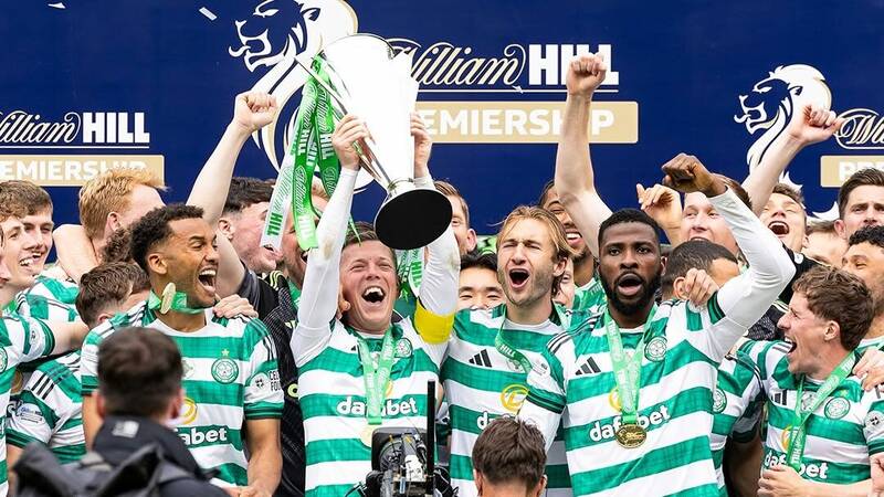 Celtic defeat Hearts on dramatic final day as Martin O’Neill’s side lift 5th consecutive Scottish Premiership title