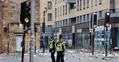 Piles of rubbish and broken glass strewn across Glasgow after Celtic title party