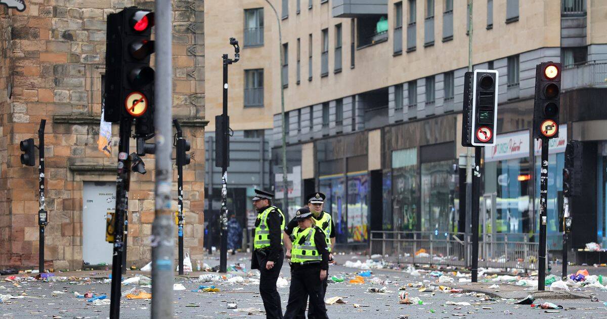 Piles of rubbish and broken glass strewn across Glasgow after Celtic title party