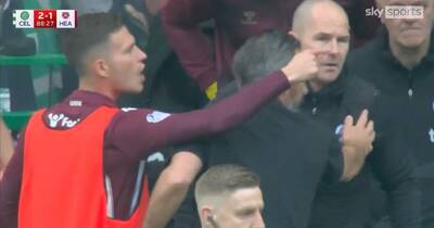 Unseen moment Hearts bench erupts as Celtic bench accused of goading in wild title celebrations