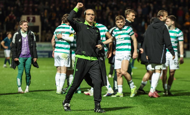 Celtic did not win this title at Motherwell. Those pushing this line are a joke.