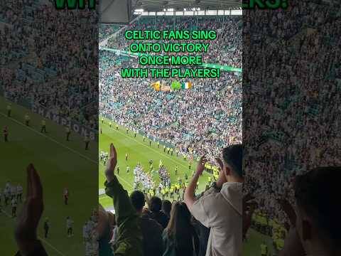 🫡💪🏼🍀🇮🇪 Celtic fans sing ONTO VICTORY ONCE MORE with players | Celtic 3-1 hearts #celtic