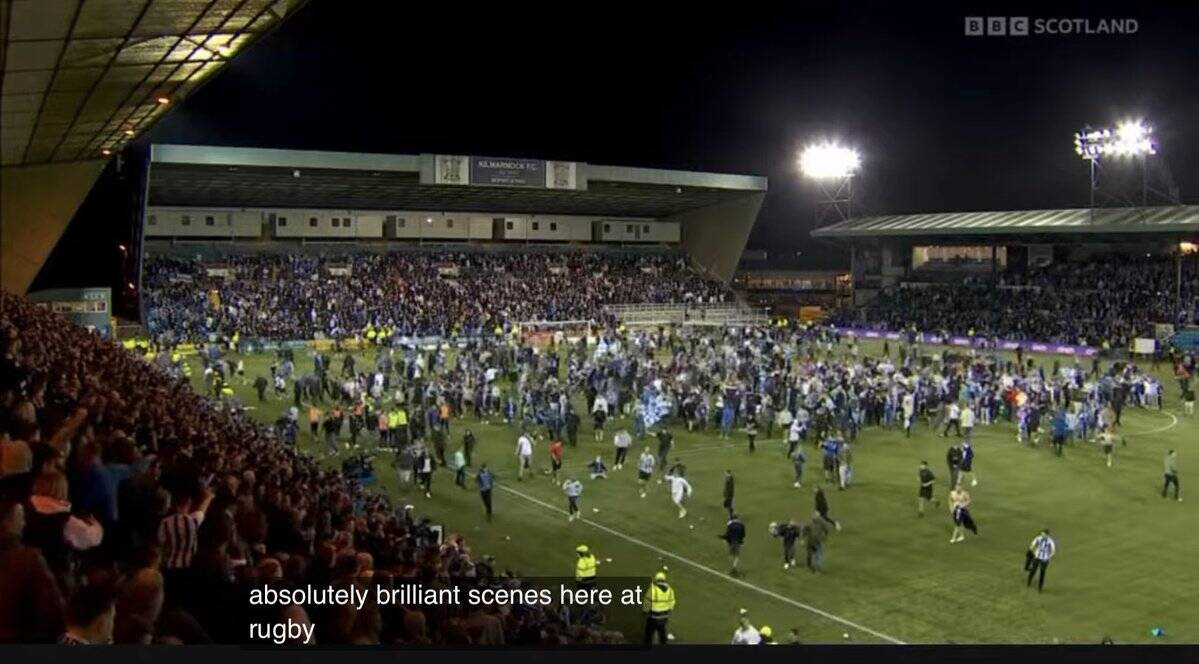 “Absolutely brilliant scenes here at Rugby Park” as Derek McInnes wins promotion