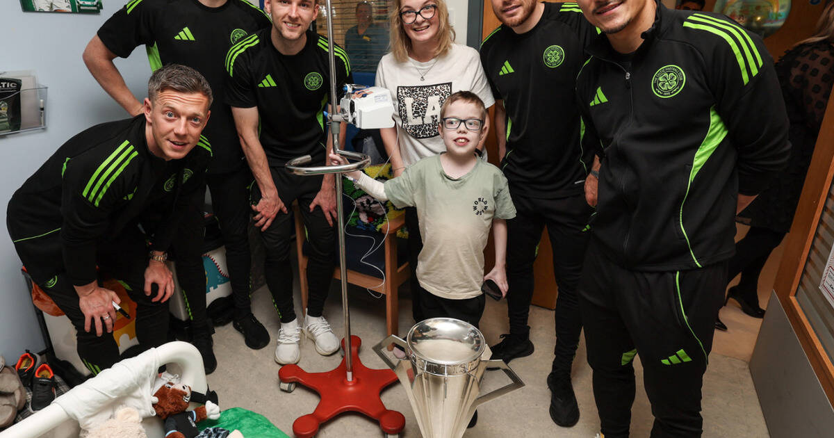 Celtic stars share league win celebrations with some of Scotland’s sick kids