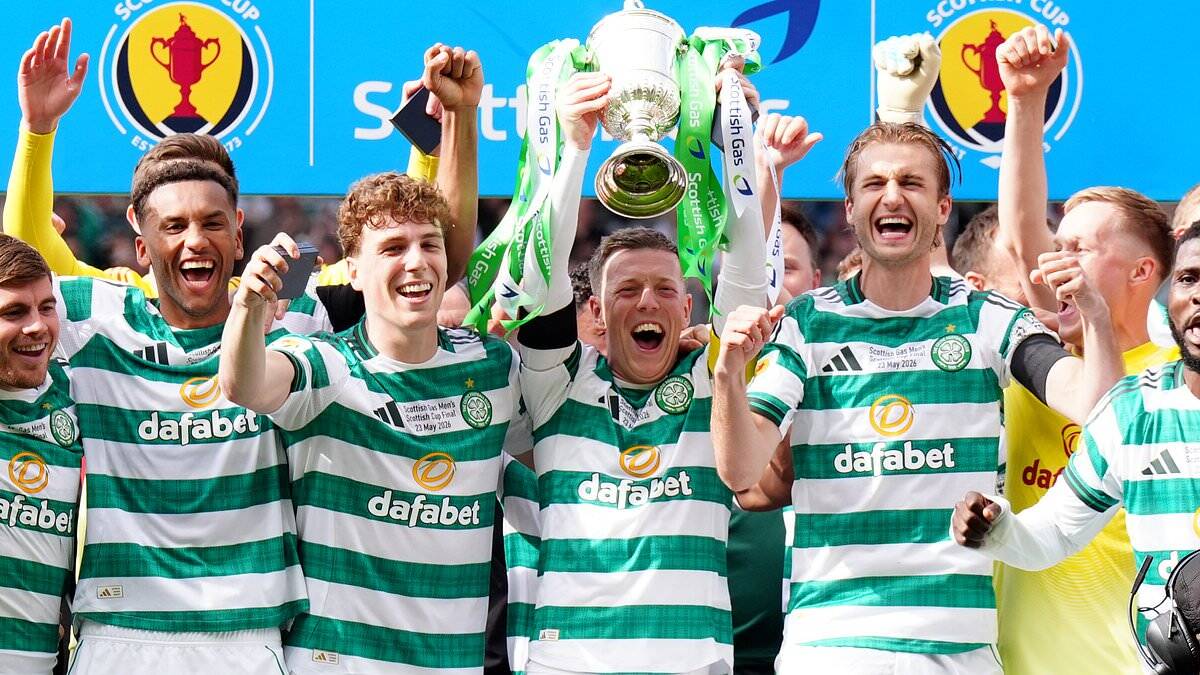 CELTIC 3 DUNFERMLINE 1: Martin O’Neill pulls off miraculous league and Scottish Cup double. and stakes strong claim to stay on as manager