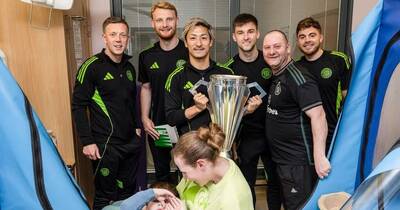 ‘Unforgettable’ moment young Celtic fan in hospital meets Hoops heroes after league win ‘Unforgettable’ moment young Celtic fan in hospital meets Hoops heroes after league win