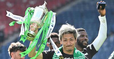 Celtic support’s tribute to Daizen Maeda with Scottish Cup banner message
