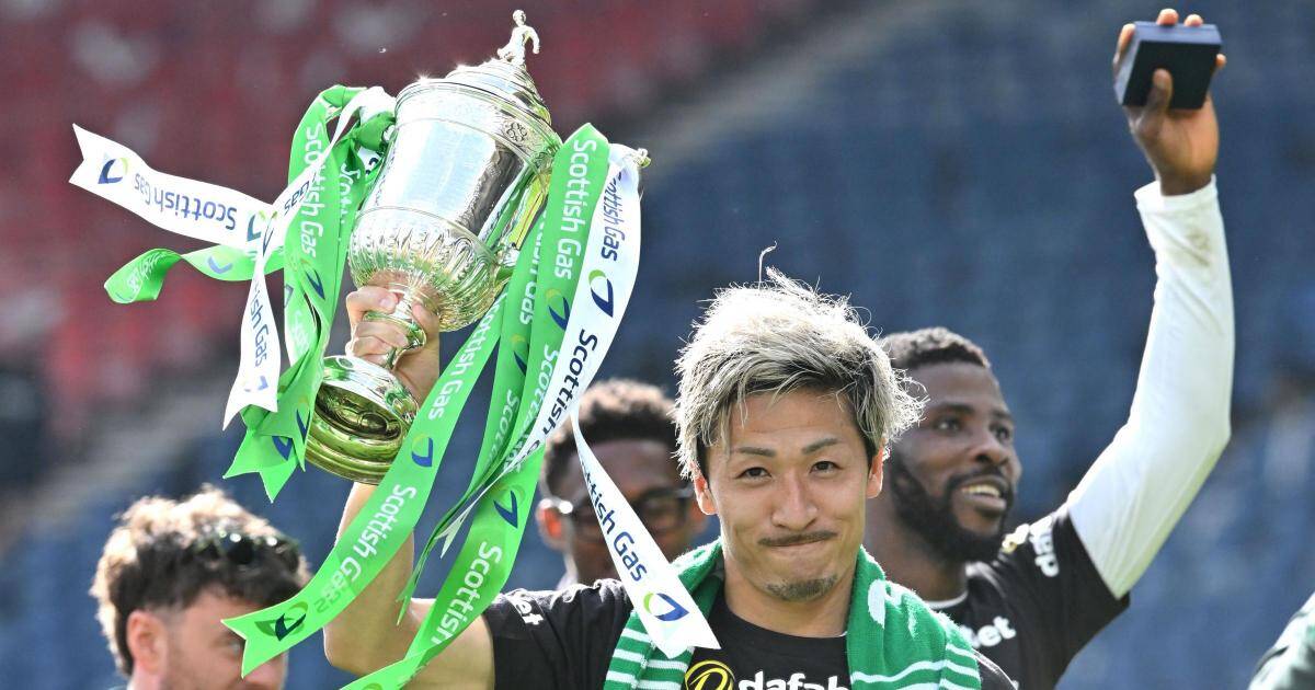 Celtic support’s tribute to Daizen Maeda with Scottish Cup banner message