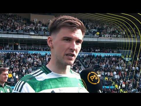 Kieran Tierney reacts after helping Celtic win the Scottish Cup Final