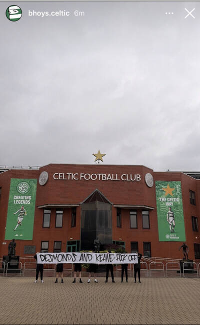 I fear the Bhoys Celtic banner displayed outside Celtic Park will only serve to drive Desmond on in his bid to hire Robbie Keane