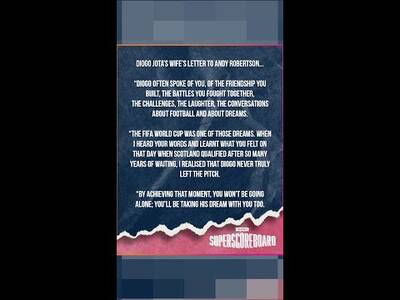 Andy Robertson shares emotional letter from Jota’s widow Andy Robertson shares emotional letter from Jota’s widow
