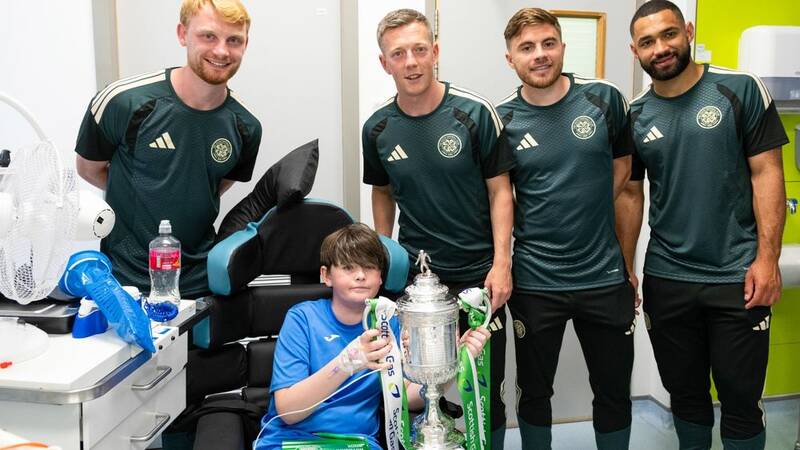 Celtic players visit CHI at Crumlin and support Children’s Health Foundation