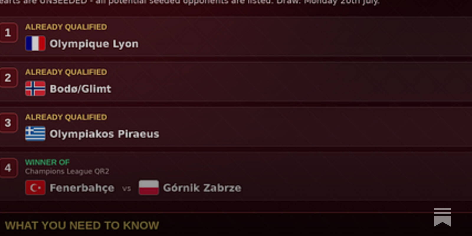 UEFA Third Qualifying Round Draws