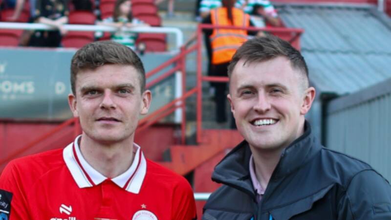 ‘Clever marketing’ laugh fans after Shelbourne star receives CHAINSAW for Man of the Match prize vs Celtic