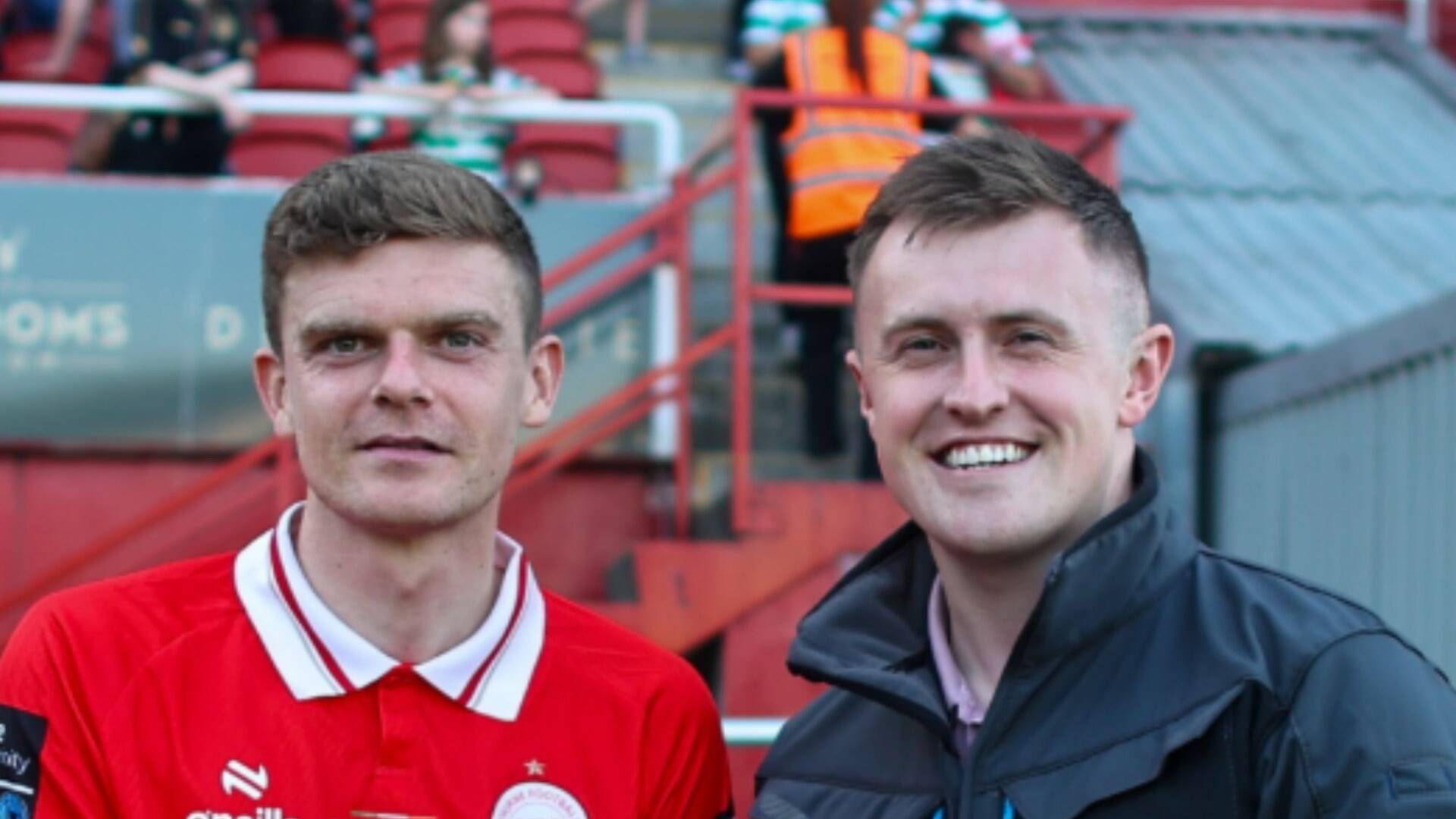 ‘Clever marketing’ laugh fans after Shelbourne star receives CHAINSAW for Man of the Match prize vs Celtic