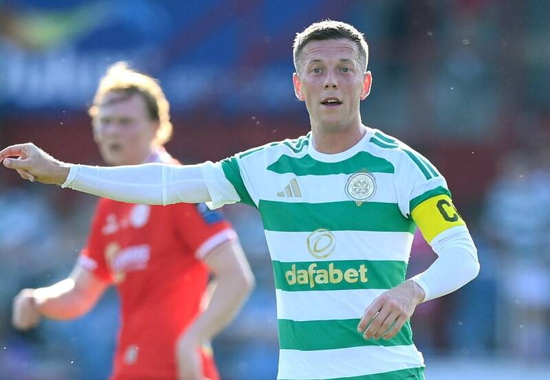Callum McGregor pictured with Anton Rodgers after sparking Celtic talk with agent switch
