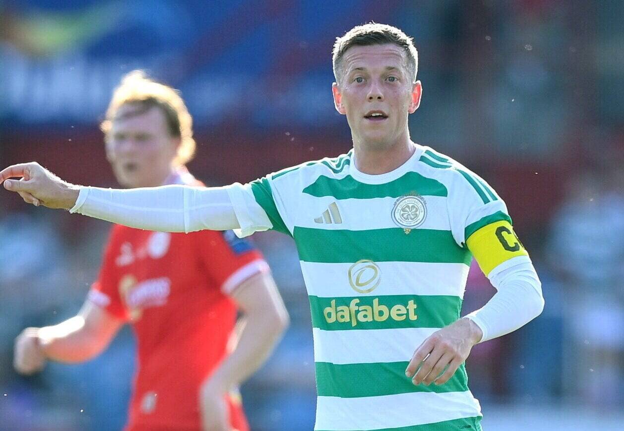 Callum McGregor pictured with Anton Rodgers after sparking Celtic talk with agent switch