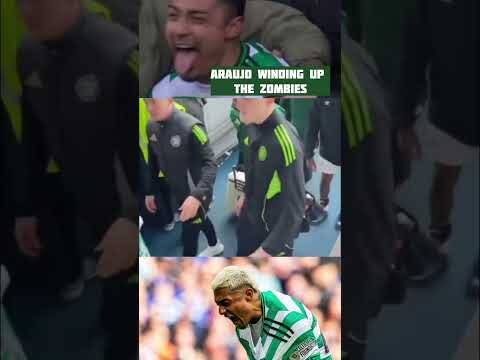 Boo Boo 😂😂😂 Araujo Winding Up the Zombies after Celtic Beat Them on Penalties! #Celtic #Araujo