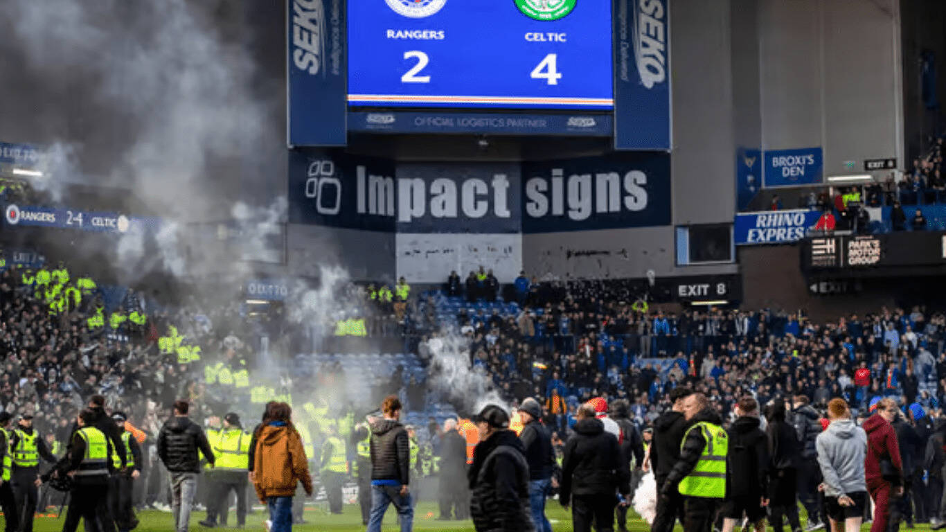 The sight of Celtic fans celebrating in Ibrox was just too much for a section of the rangers support
