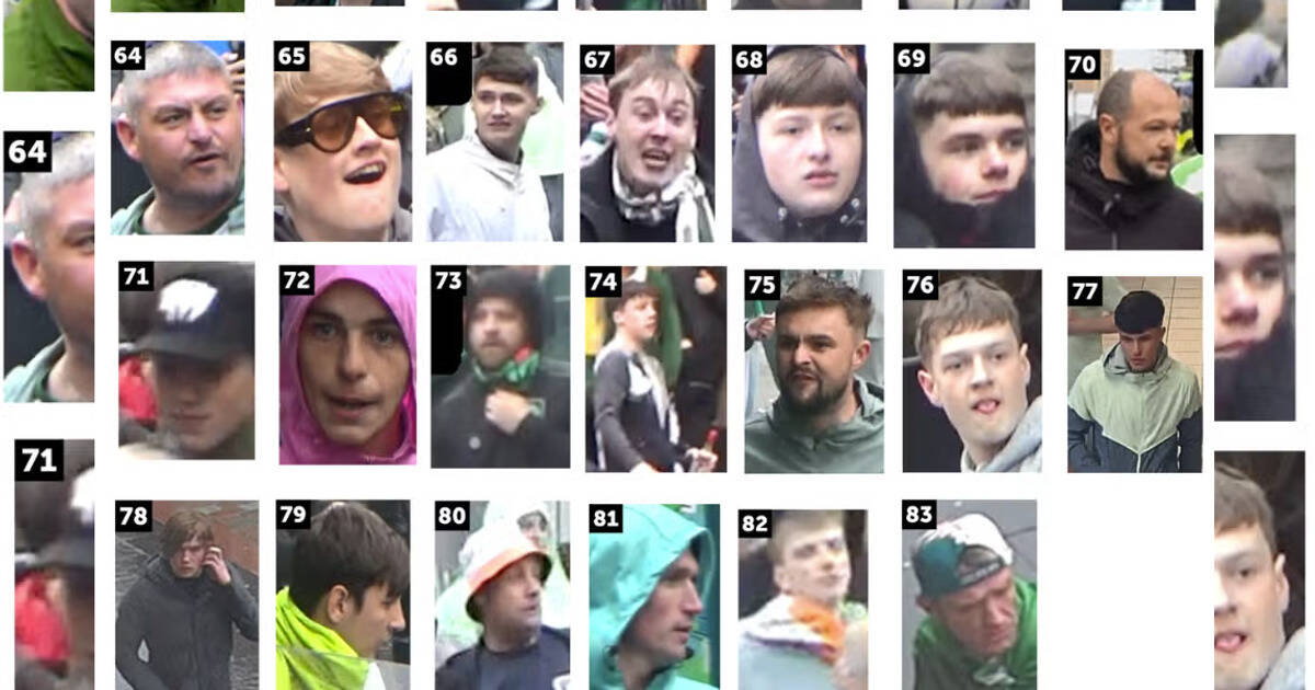 Celtic title party chaos cops release third wave of CCTV images as 83 wanted