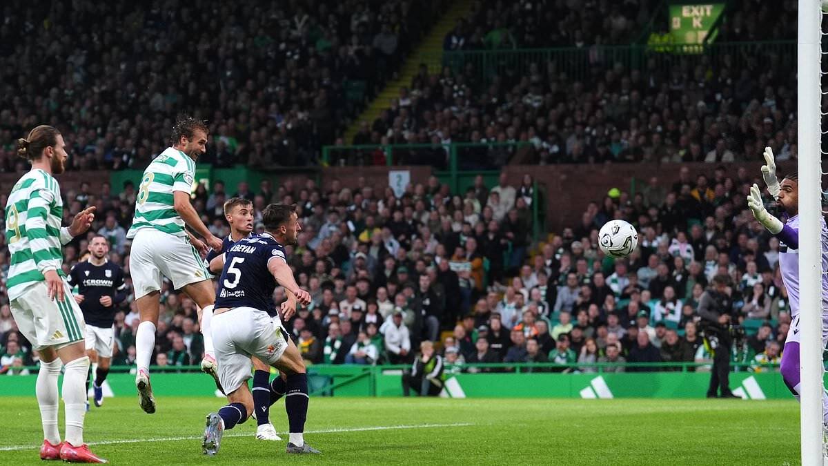 Celtic 1-0 Dundee: Benjamin Nygren gets the job done as home side huff and puff on flag night