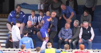 Footballer jumps in crowd, rips top off and tries to fight fan before being sent off