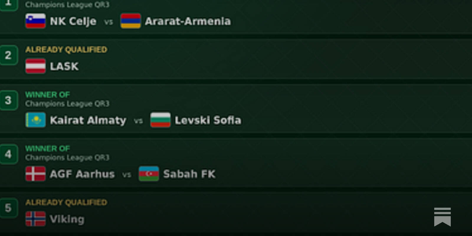 Play-off Round Flight Information