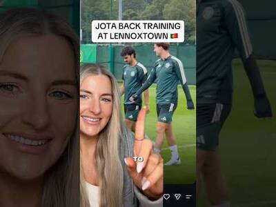 Delighted to see Jota back out training at Lennoxtown🍀#celticfc #celticjota #jotafilipe #celticfans