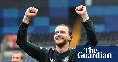 Martin O’Neill absent from Celtic’s win at Kilmarnock as Høgh hits hat-trick