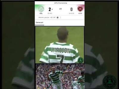 OTD 2001 CELTIC BEAT HEARTS 2-0 HENRIK LARSSON DOUBLE! #kingofkings #HENRIKLARSSON #CELTIC