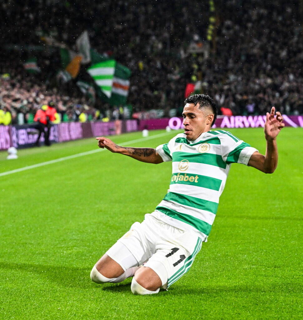 Duran Duran as Rod Stewart celebrates Celtic victory