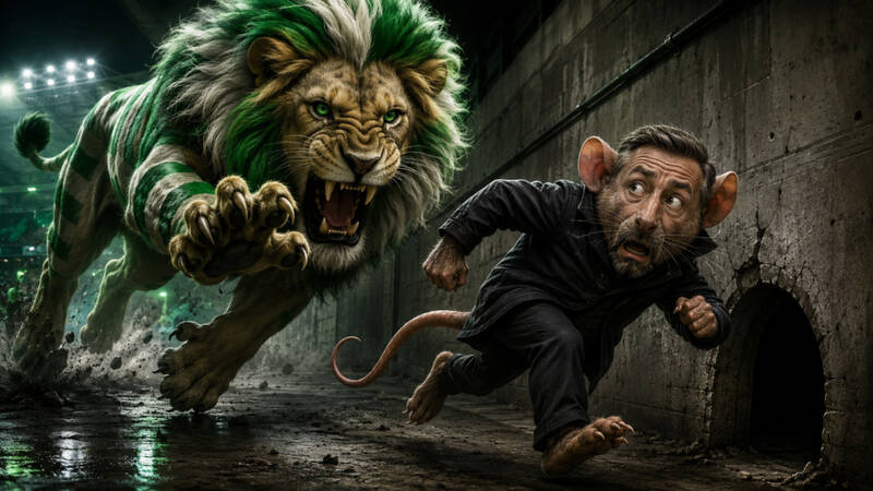 Derek the Rat is frightened of Celtic’s big, hungry cat.