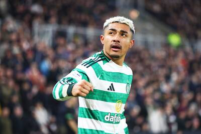 Julian Araujo cheers Celtic on from Bournemouth in Champions League win