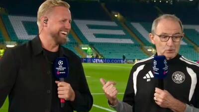 Martin O’Neill’s hilarious dig at Kasper Schmeichel on Celtic punditry duty