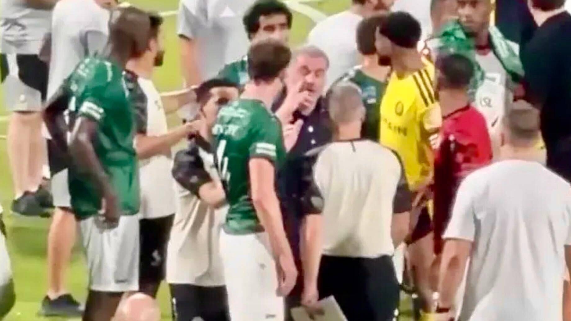 Jack Hendry in heated square-up with Ange Postecoglou in Saudi Arabia