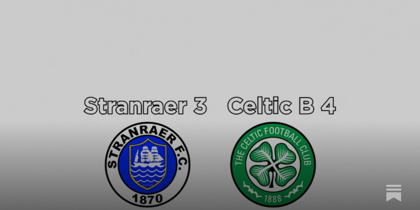 Stranraer 3 Celtic B 4 (KDM Evolution Trophy)