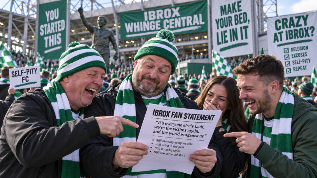 The Ibrox Fan Board’s whingeing at Celtic was hilariously deranged.