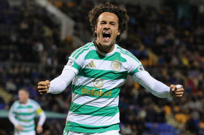 Mika Baur scores his first goal for Celtic in win over St Johnstone