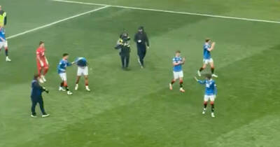 Unseen moment Dan Neil orders Rangers teammates to calm down as captain reins in Celtic celebrations Unseen moment Dan Neil orders Rangers teammates to calm down as captain reins in Celtic celebrations
