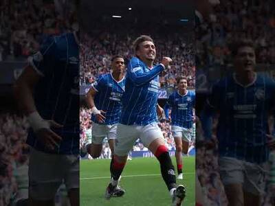 Dan Neil’s opening goal for Rangers against Celtic from an up close, pitchside view