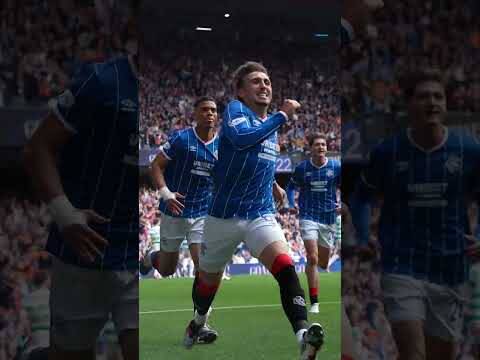 Dan Neil’s opening goal for Rangers against Celtic from an up close, pitchside view