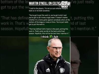 🍀 Martin O’Neill says that his Celtic players must ‘work harder’ in the wake of Ibrox cup defeat 🍀 Martin O’Neill says that his Celtic players must ‘work harder’ in the wake of Ibrox cup defeat