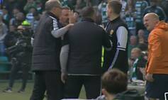 Celtic and Rangers managers clash in furious touchline bust-up as controversy erupts Celtic and Rangers managers clash in furious touchline bust-up as controversy erupts