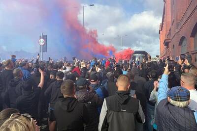 Rangers diehards turn the sky red, white and blue with pyro show to send off McInnes and stars Rangers diehards turn the sky red, white and blue with pyro show to send off McInnes and stars