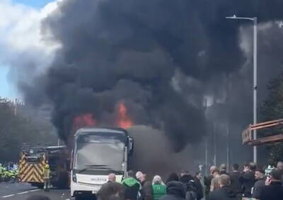 Celtic Supporters Bus Catches Fire After Glasgow Derby Celtic Supporters Bus Catches Fire After Glasgow Derby