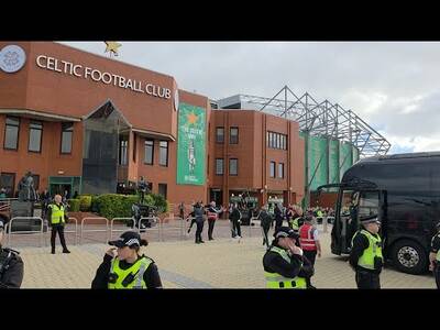 POOR RECEPTION For Celtic Team Bus Arriving Ahead Of Rangers Game