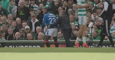 Unseen moment Derek McInnes pulls Rangers star out of Celtic Park crowd