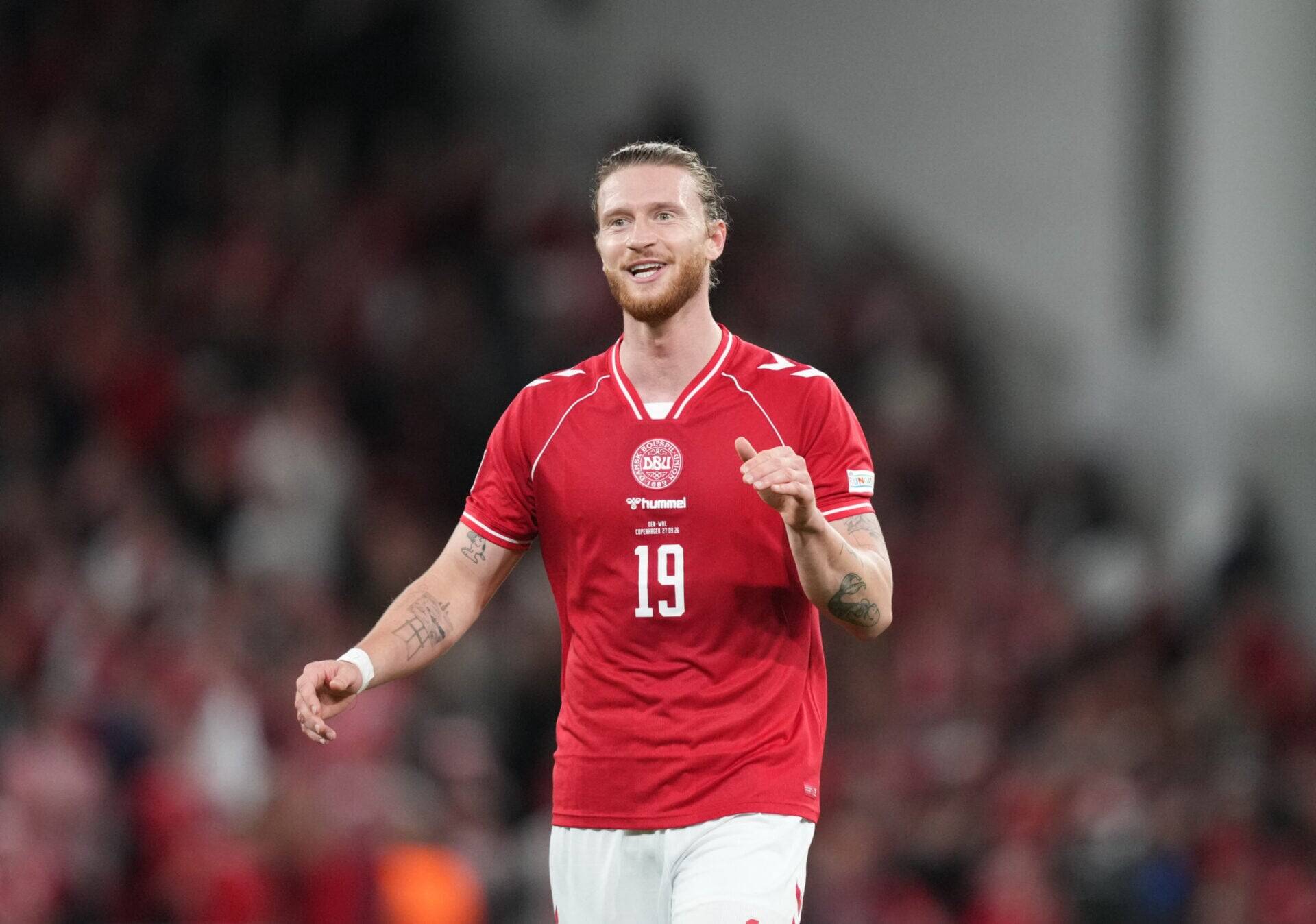 Celtic’s out-of-form striker Kasper Hogh still doesn’t have much to shout about on Denmark duty