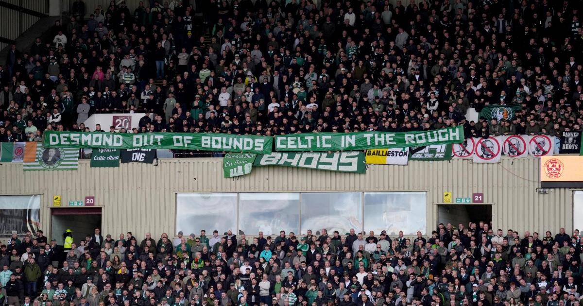 Celtic fans unveil ‘Desmond out of bounds’ banner before Motherwell match